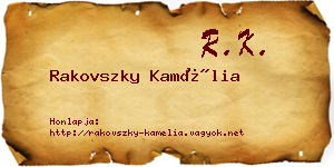 Rakovszky Kamélia névjegykártya
